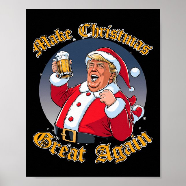 Poster Faça o Excelente de Natal de novo 2024 Trump Engra (Frente)