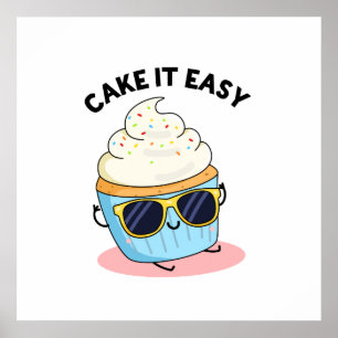 Poster Faça-O Fácil E Engraçado Cupcake Pun