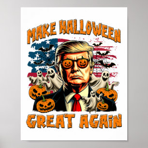 Poster Faça o Halloween Grande Novamente Donald Trump Mar