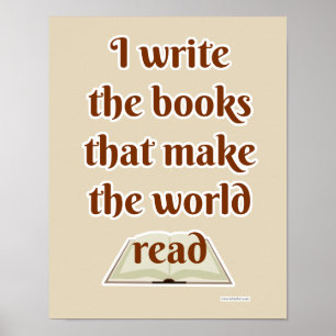 Poster Faça o Mundo Ler Slogan de Autor Divertido