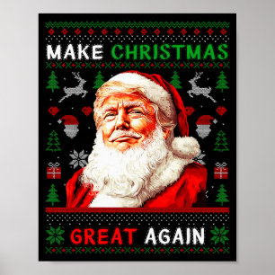Poster Faça o Natal Grande Novamente Papai Noel Trump Sué