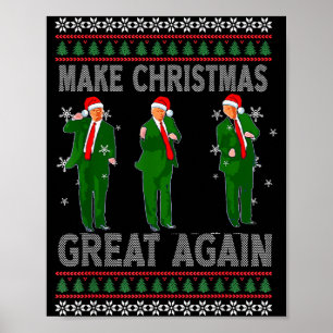Poster Faça o Natal Grande Novamente Santa Trump Dança Fe