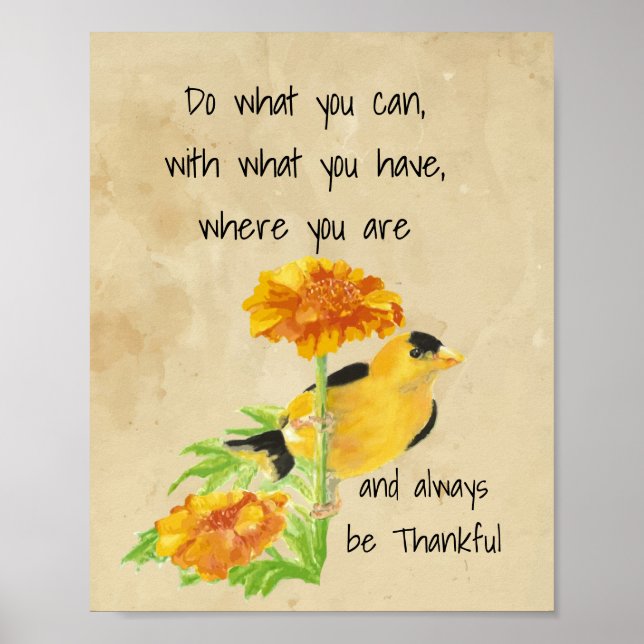 Poster Faça o que puder, com o que tem uma citação (Frente)