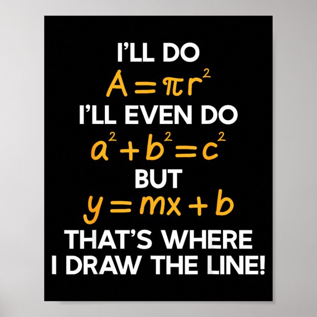 Poster Faça Piada Matemática Fórmula Matemática (Frente)