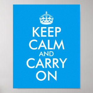 Poster Faça seu próprio azul Azure manter a calma e
