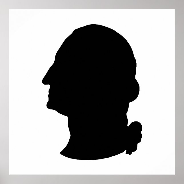 Pôster Faça seu próprio George Washington Silhouette (Frente)