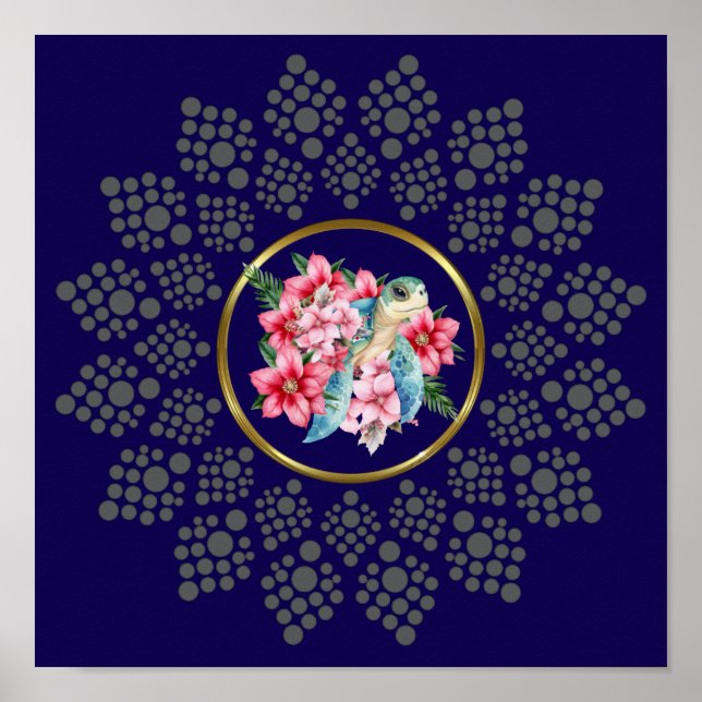 Poster Faça Seu Próprio Mandala Com Imagem Do Centro De T (Frente)
