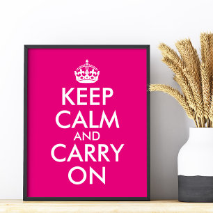 Poster Faça seu próprio rosa quente manter a calma e