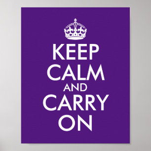 Poster Faça seu próprio roxo real manter a calma e