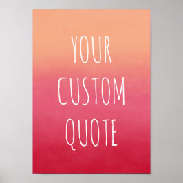 Poster Faça sua própria Abstrato cor-de-rosa com cotação 