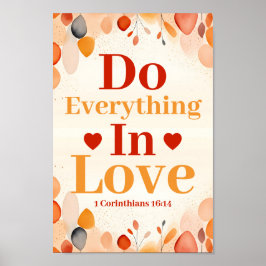 Poster Faça tudo o que ama Boho Christian Wall Art