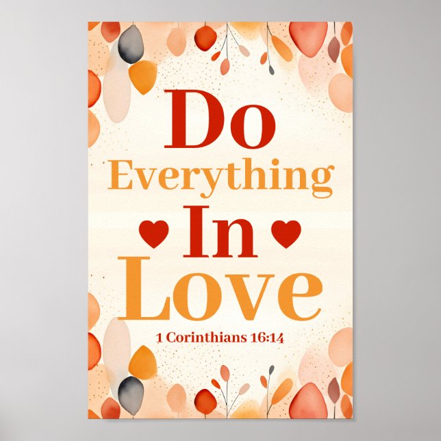 Poster Faça tudo o que ama Boho Christian Wall Art (Frente)