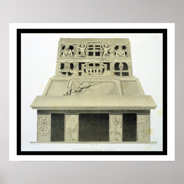 Poster Facade do Templo do Sol, Palenque, placa 2 (Frente)