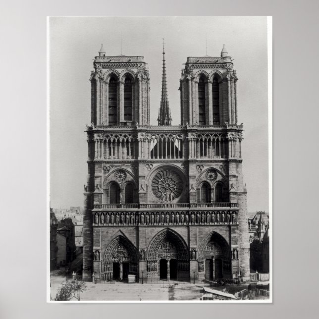 Poster Facade of Notre-Dame, Paris, final do século XIX (Frente)