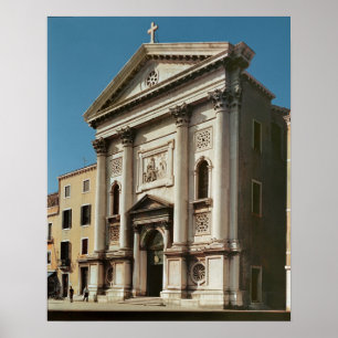 Pôster Facade of the Church of Santa Maria della