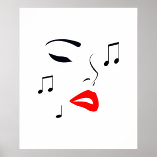 Poster Face de Música Feminina