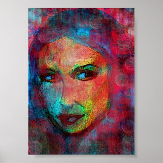 Poster face multicolor