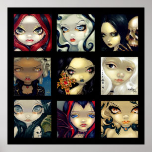Pôster Faces of Faery Vampires #1 ART PRINT gothic fairy