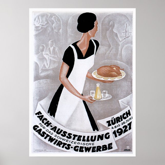 Poster Fach Ausstellung Vintage Comida e arte (Frente)