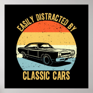 Poster Facilmente Distraído Por Carros Clássicos