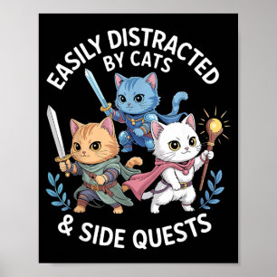 Poster Facilmente Distraído Por Gatos & Missões Paral