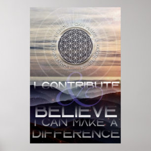 Poster Faço a diferença - Afirmação de Palavras