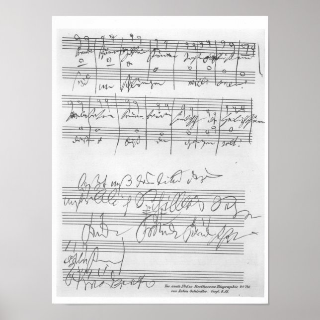 Pôster Facsimile de uma página de música (Frente)