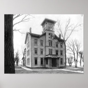 Pôster Faculdade velha, Evanston, construído em 1855