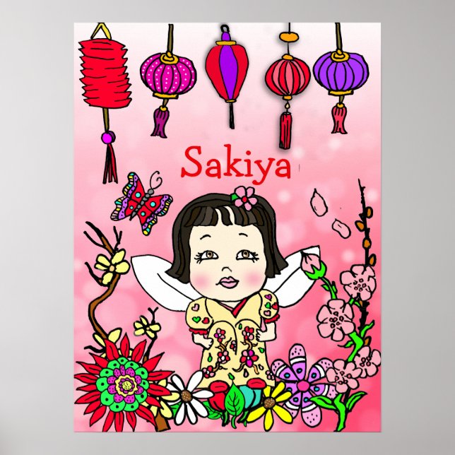 Poster Fada Amada Personalizada, Abençoada e Adorada (Frente)