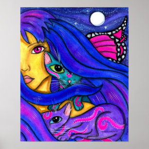 Poster Fada Azul e Seus Gatos