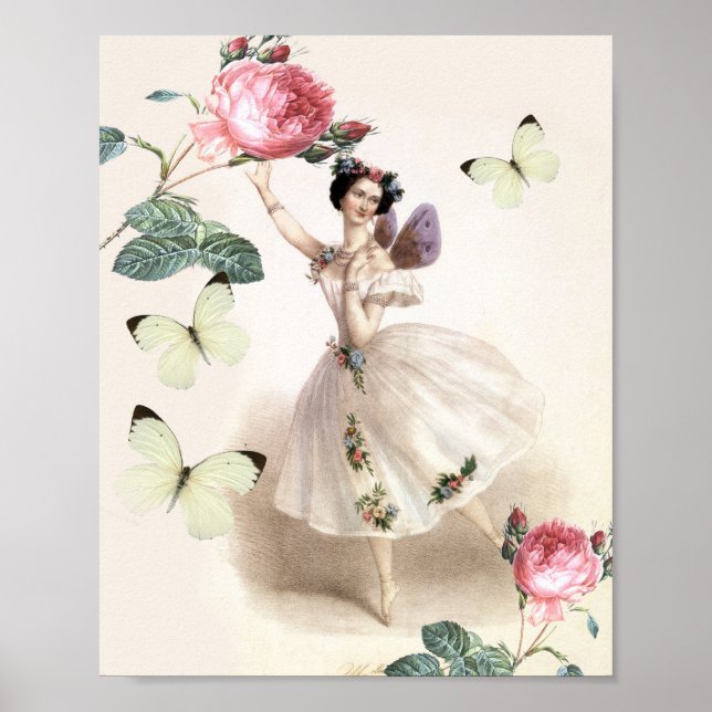 Poster Fada Bailarina Vintage Feminina (Frente)