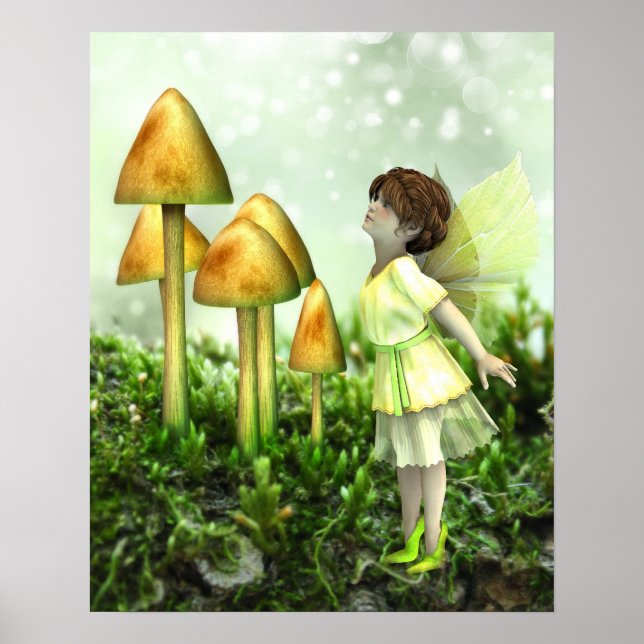Poster Fada Curiosa - Fada e Toadstools (Frente)