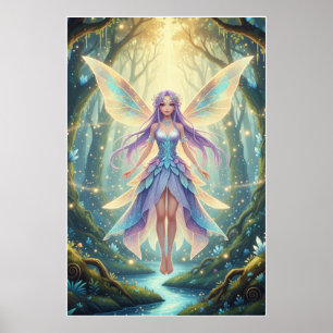 Poster Fada da Floresta Encantada Arte de Fantasia Mági