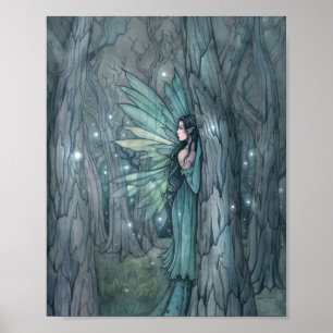Poster Fada da Floresta Escura Arte de Fantasia Mística