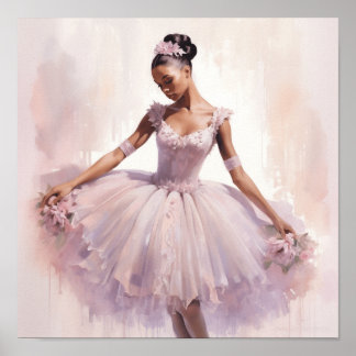 Poster Fada de ameixa de Açúcar Negra Graciosa em Tutu Ro