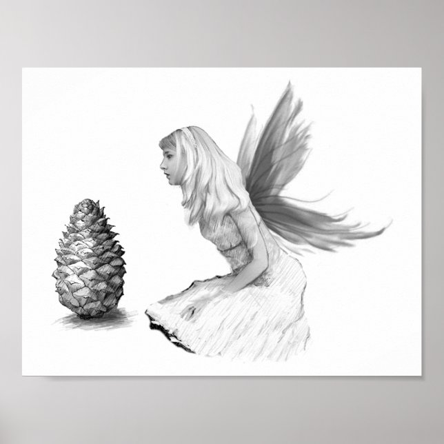 Poster Fada de pinheiro com pinheiro Cone (Frente)