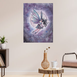 Poster Fada do Voo ao Luar e Arte de Fantasia Lunar