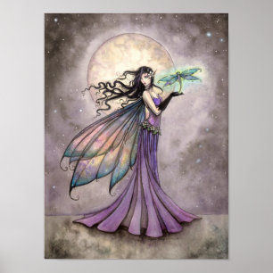 Poster Fada e Dragonfly Fantasy Art