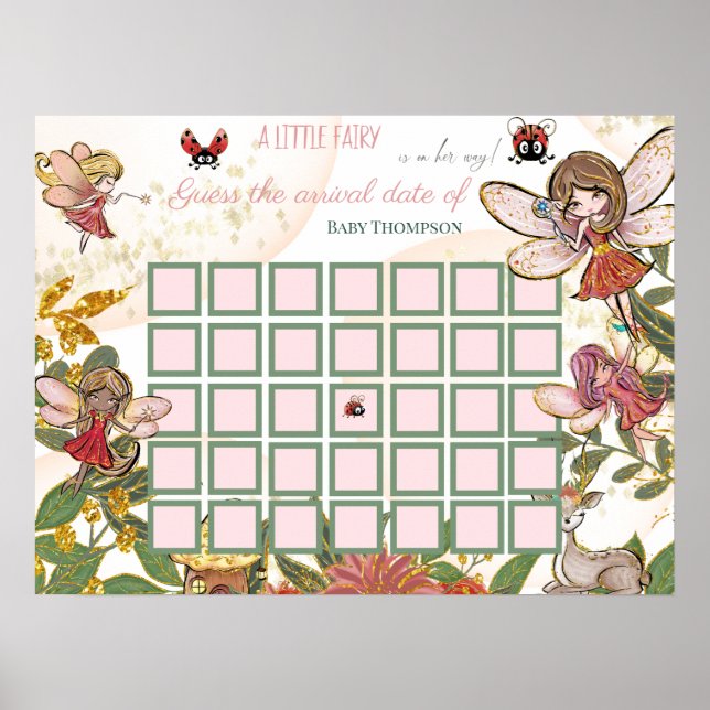 Poster Fada Encantada Sininho Joia da Dama Adivinhe o Dia (Frente)