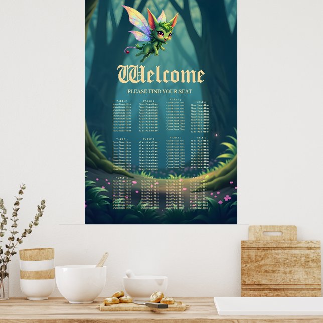 Poster Fada Encantada – Sprite da Floresta Mágica  (Cozinha)