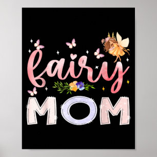 Poster Fada Mãe Mágica Floral Aniversário Menina Conto de