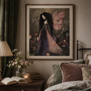 Poster Fada Whimsso com Arte Escura Florestal de Moody