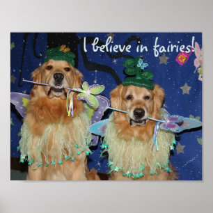 Poster Fadas do golden retriever