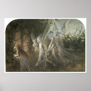 Pôster Fadas olhando através de um arco gótico, c. 1864