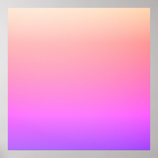 Poster Fading Peach Pink & Purple Colorful Ombre (Frente)