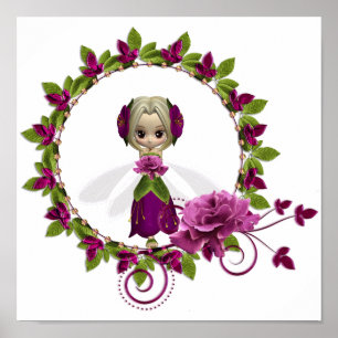 Pôster Fae Rosa Rosa-Rosa-Rosa-de-Verão