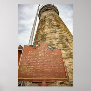 Poster Faeroporto Harbor Lighthouse