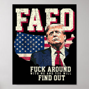 Poster Fafo Trump Us American Map Flag