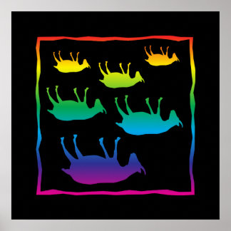 Pôster Fainting Goats Rainbow