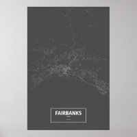 Fairbanks, Alaska (branco sobre preto)